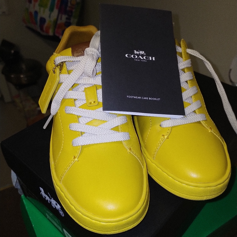 Coach yellow sneakers